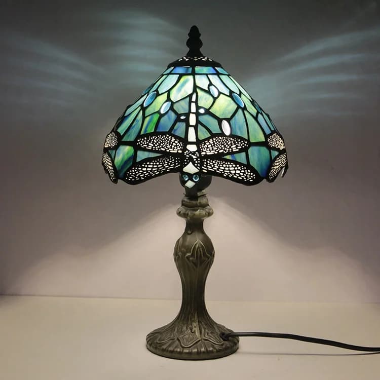 Tiffany Style Modern Glass Table Lamp, Craft Desk Lamps for Restaurants
