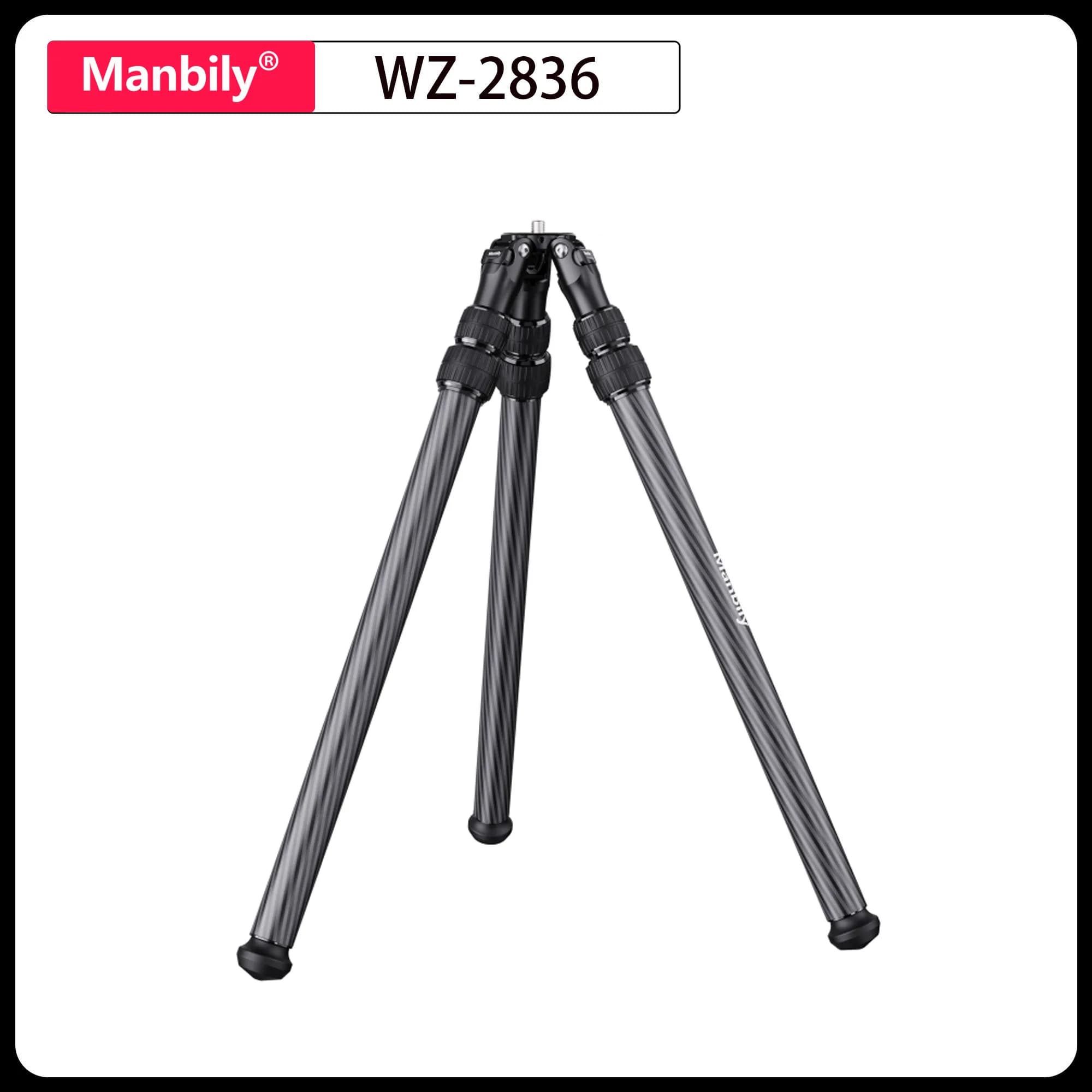 Manbily WZ-2836 Professional carbon fiber hunting tripods 36 mm tube without ball head