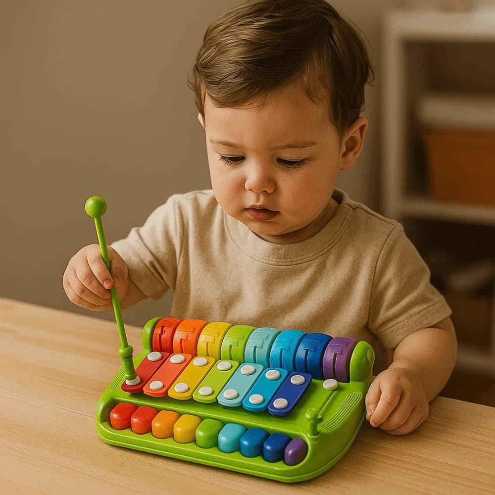 Plastics 8-note Knock Piano Early Education Hand Knock Baby Music Batter Stick 2 in 1 Percussion Instrument
