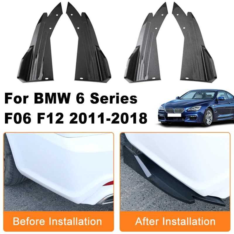 Car Rear Bumper Spoiler Lip Diffuser Side Skirt Splitter Wrap Angle Anti-Crash Protection For BMW 6 Series F06 F12 2011-2018