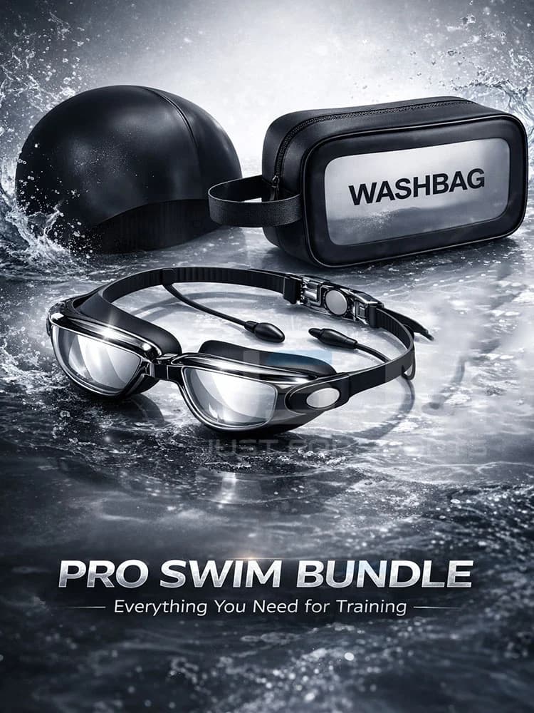 JSJM New Professional Set of Swimwear for Adults with Headphone and Bag Bearings, Anti-fog, UV400 Protection, Waterproof, HD, for Men and Women