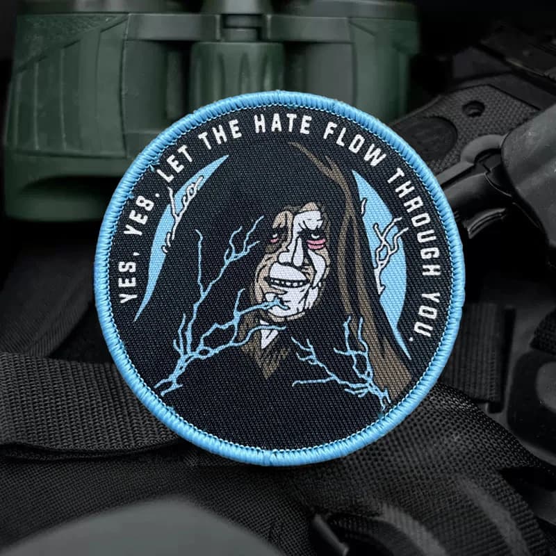 YES, YES. LET THE HATE FLOW THROUGH YOU Sorcerer Tactical Patch Hook and Loop Morale Badge Military patch for Backpack