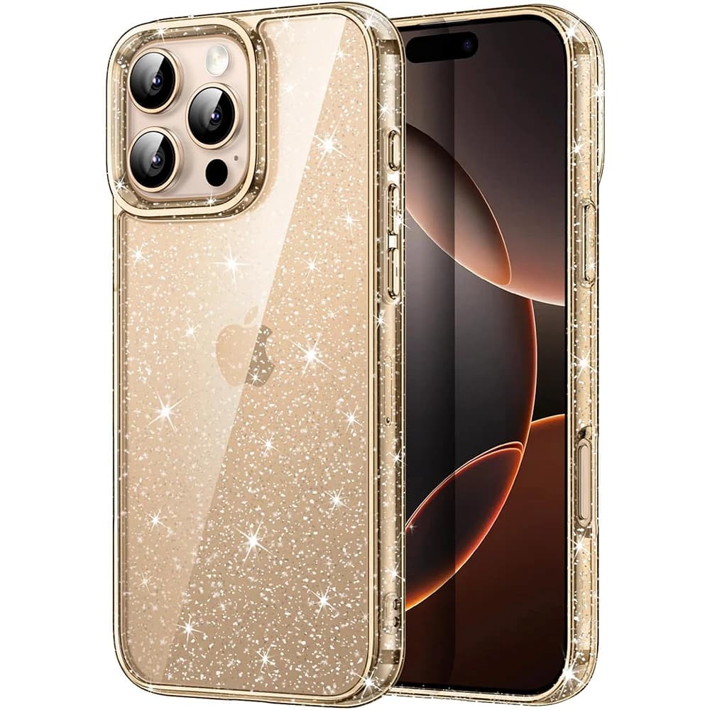 Desert Bling Sparkle Shockproof Phone Bumper Cover For iPhone 16 Pro Max 15 Plus 14 13 12 Glitter Case Cute Sparkly Women Girls