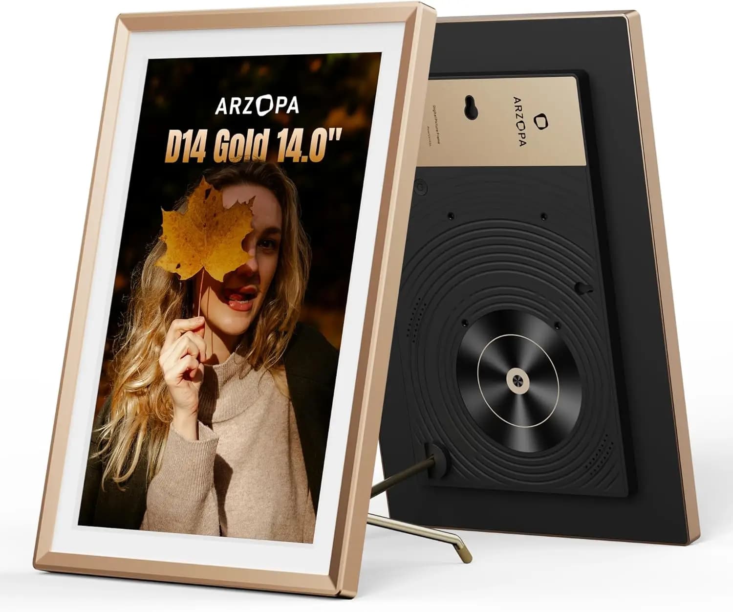 Cornice digitale in metallo da 14 pollici con ampio display FHD IPS antiriflesso touchscreen, caricamento foto e video direttamente dal telefono