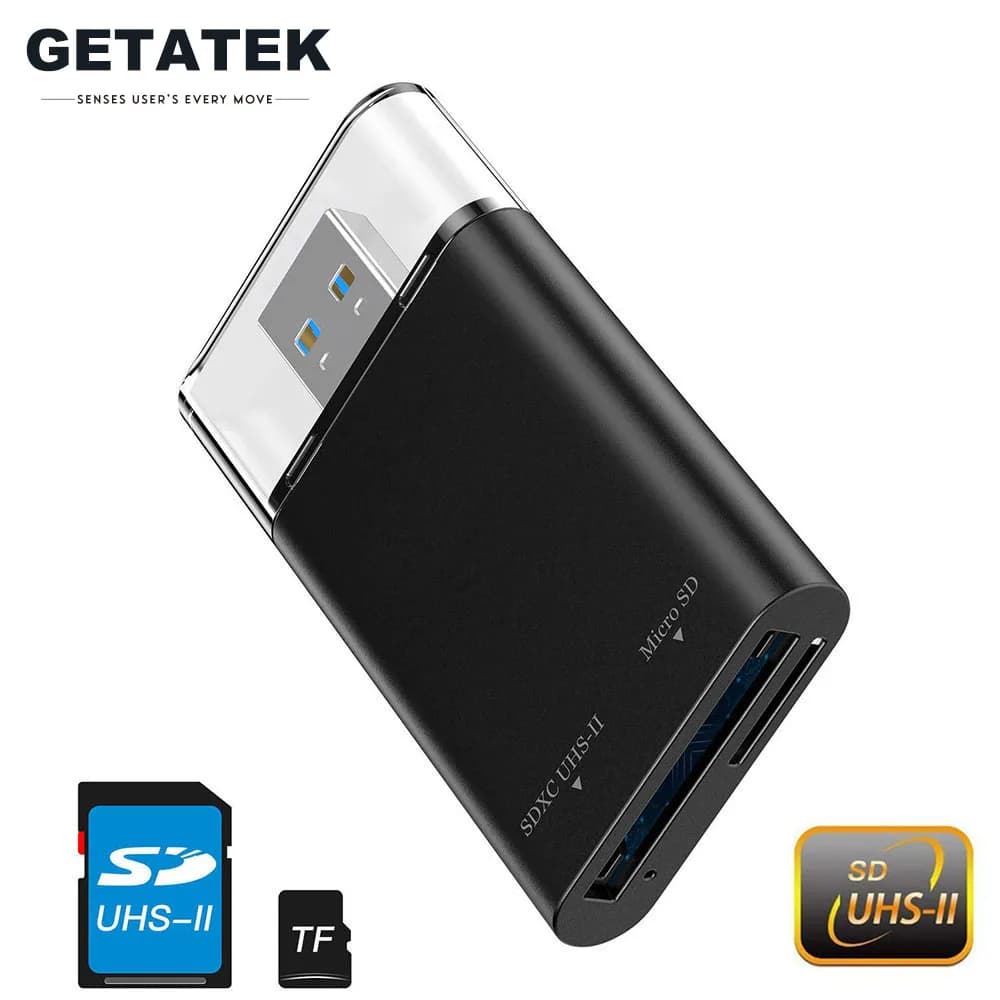 Getatek Lettore di schede USB 3.0 SD4.0 UHS-II SD Micro SD TF Adattatore per scheda di memoria per PC Accessori per laptop Lettore di schede Flash Drive