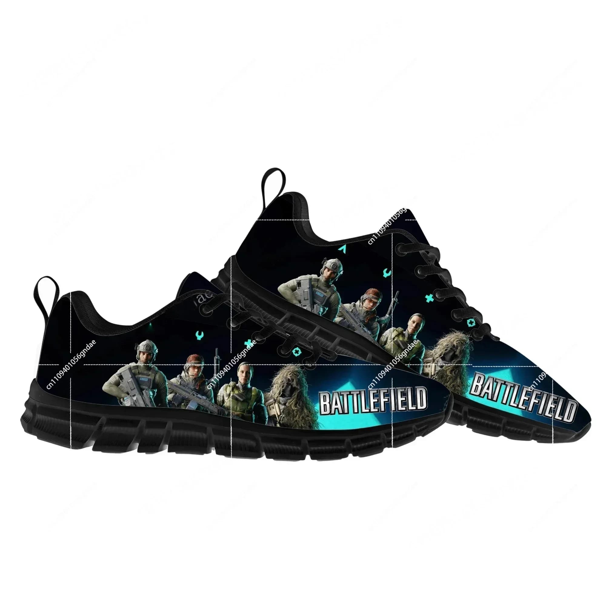 Scarpe Sportive Battlefield, Sneakers Personalizzate con Design Cartoon per Uomo e Donna, Calzature per Adulti