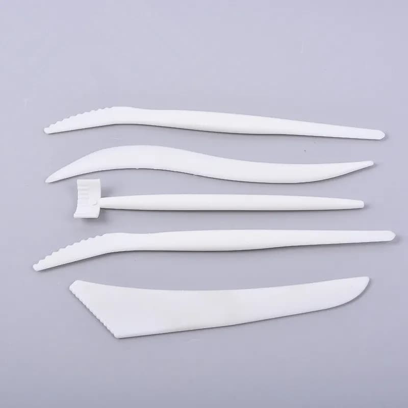 5Pcs Polymer Clay Figurine Ceramic Arts Pottery Clay Tools Artistic Fatlute Playdough Plastic Tool for Crafting