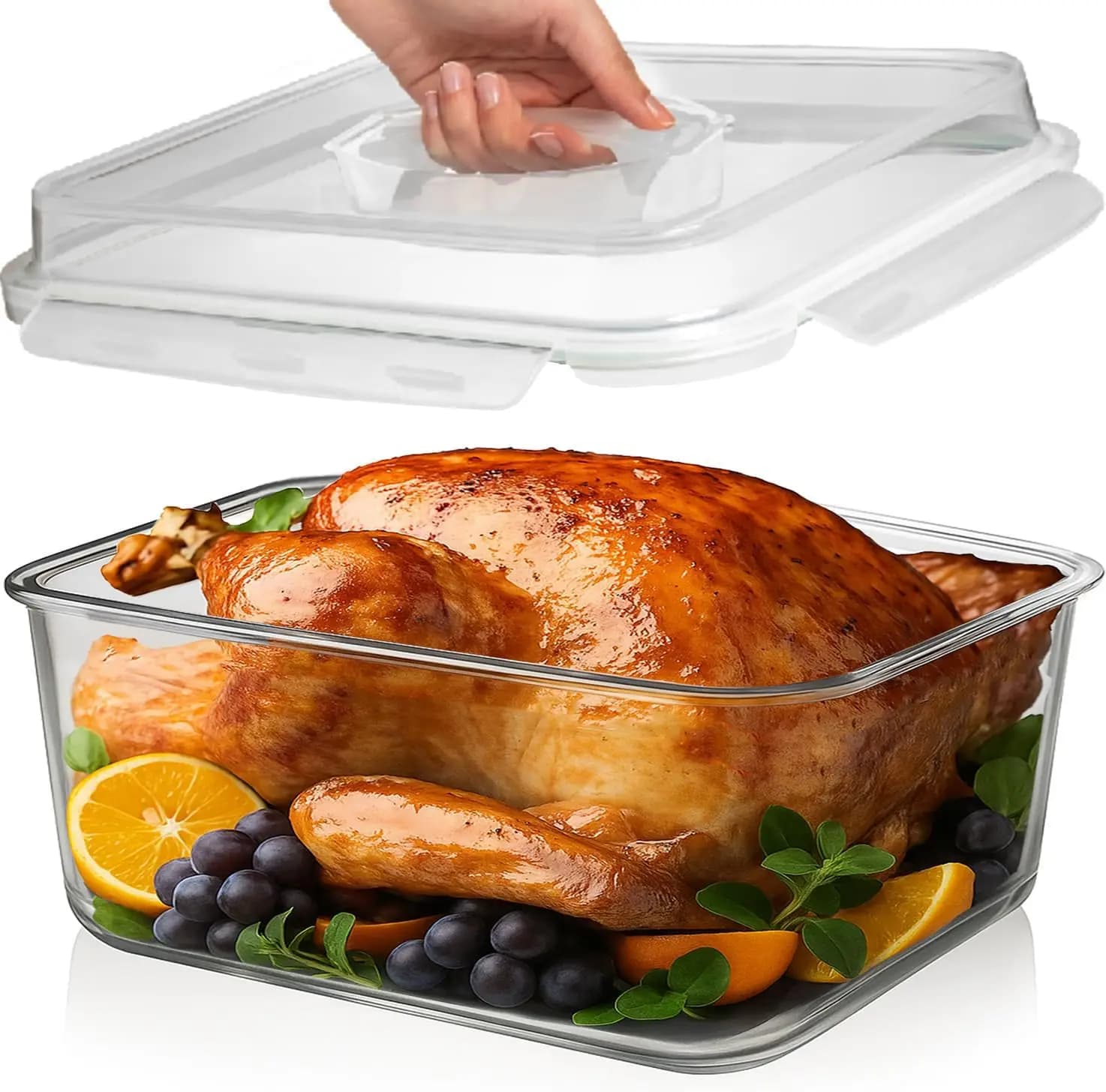 Contenitore in Vetro per Alimenti da 6500ml con Coperchio Ermetico, Adatto al Forno per Cuocere e Conservare
