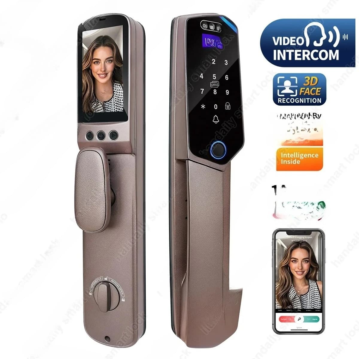 Tuya Smart Door Lock Wifi 3D Riconoscimento facciale Serratura digitale Impronta digitale Cerradura Inteligente NFC Card Keyless Lock