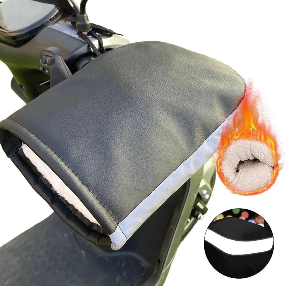Guanti caldi in pile ispessito Copri manubrio moto Guanti antivento da equitazione per moto Accessori invernali resistenti all'acqua