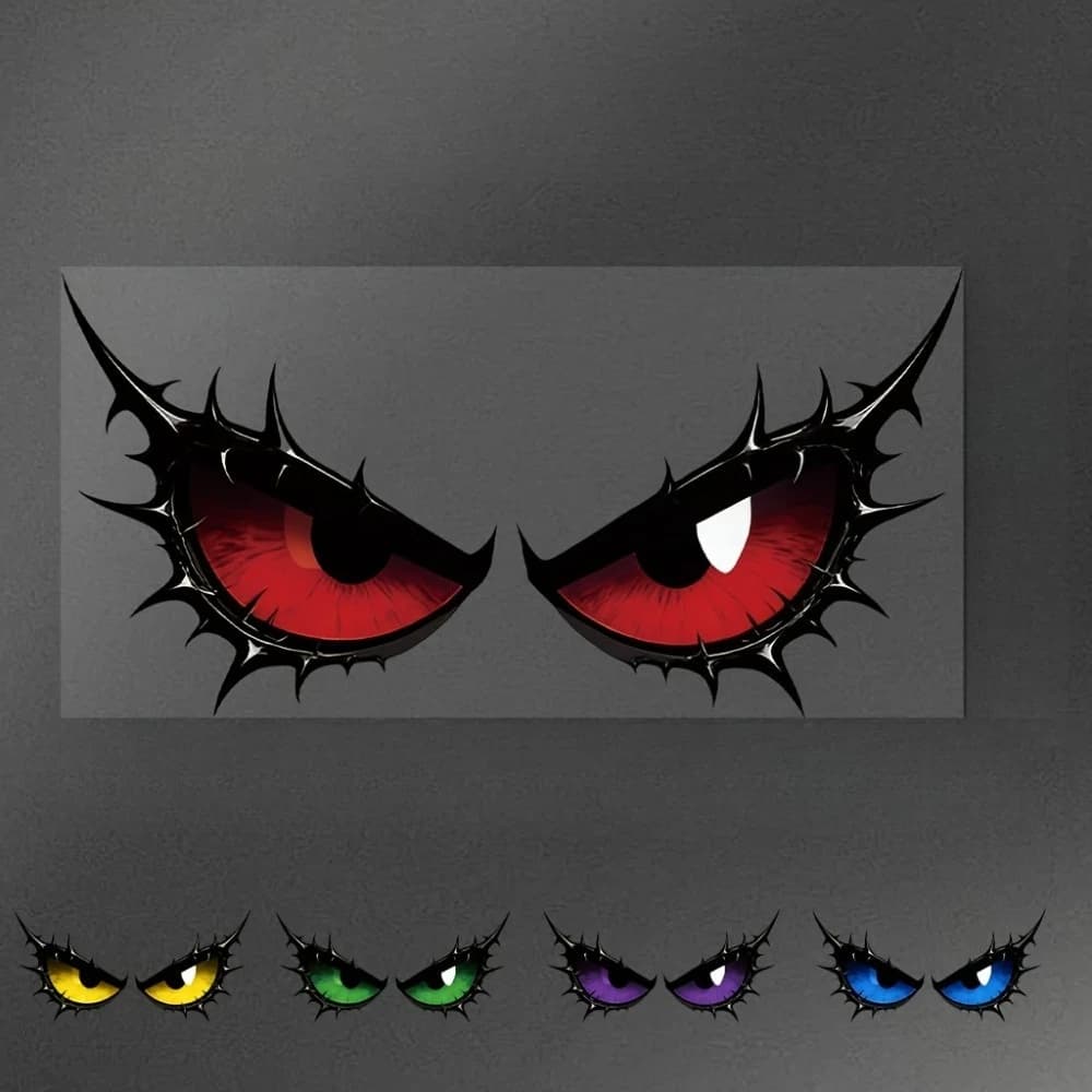 1PC Monster Eye Irregular Vinyl Stickers Self Adhesive Decals For Motorcycle Fuel Tank Helmet Fairing Rear Windshield DIY Decor