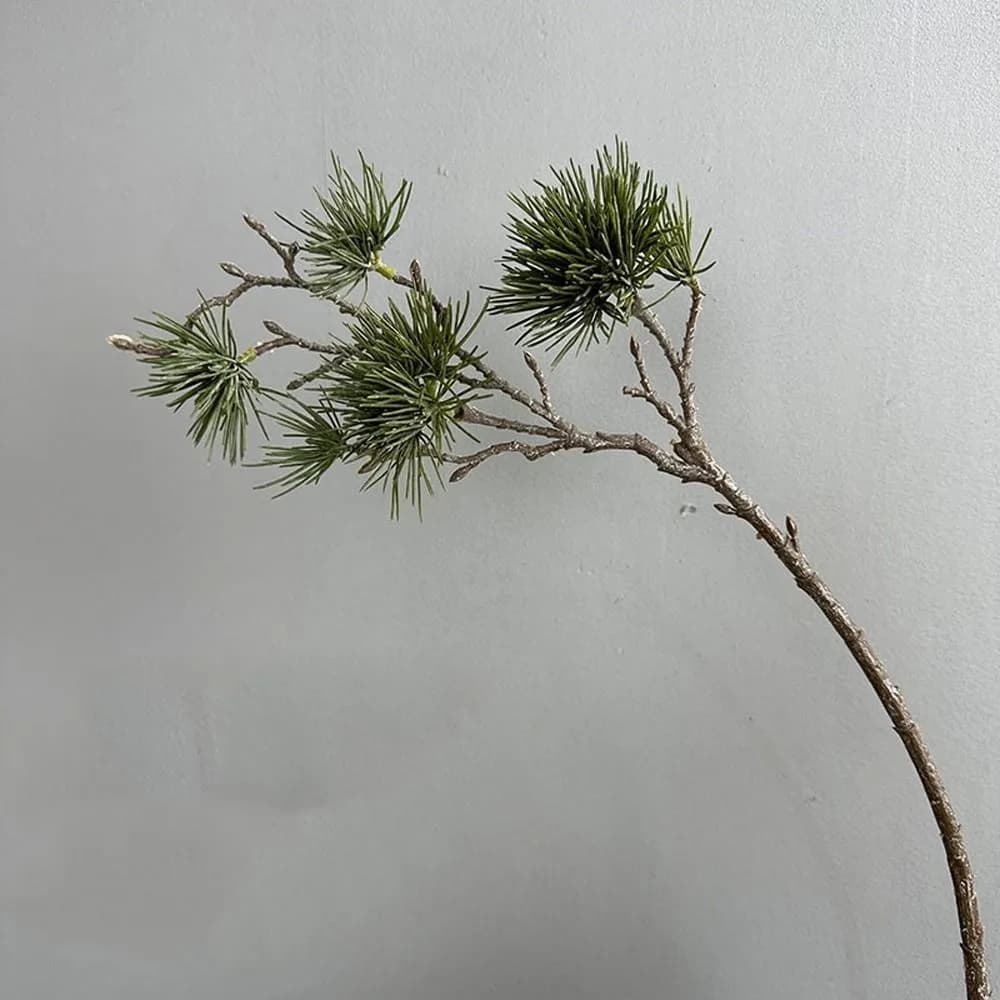Green Artificial Pine Copper, Plastic Realistic Pine Plants, Elegant and Luxury Fin Plants for Home and Garden Decorations