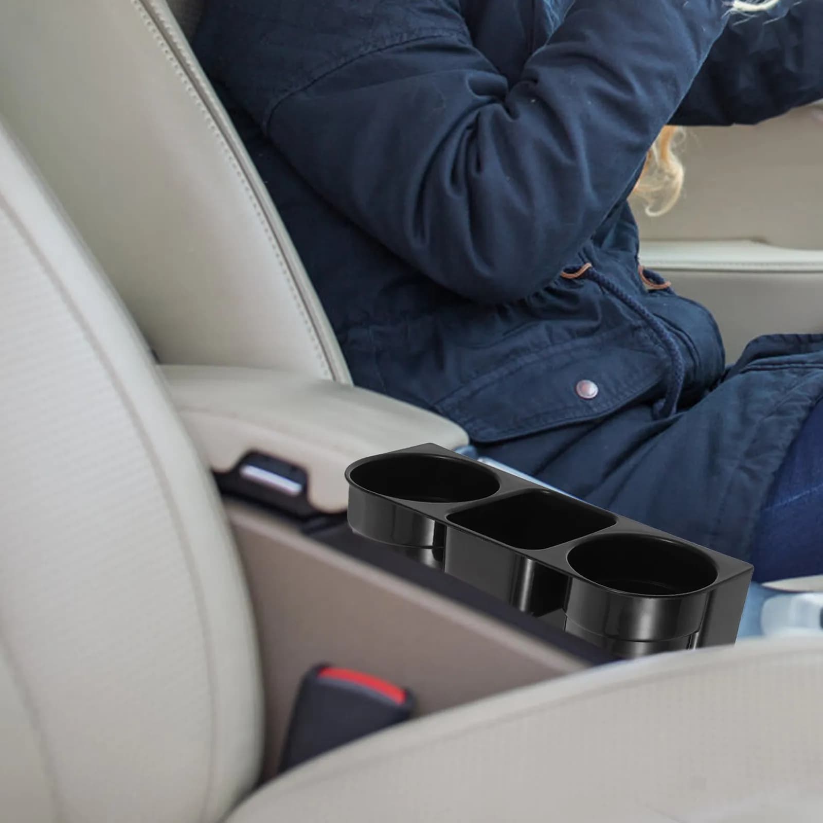 2pcs Car Seat Gap Cup Holder Abs Insert For Vehicle Mounted Water Bottle Organizer Universal Drink Storage Suv Truck Front Seat