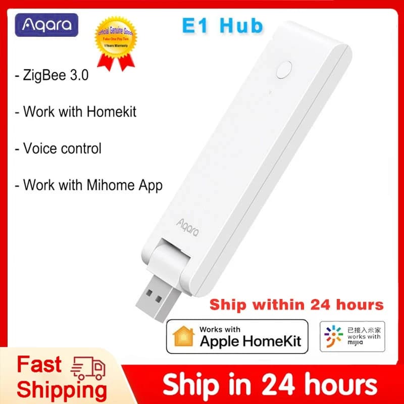 Aqara E1 Smart Gateway Zigbee USB Mini Hub Wireless Connect Remote Control Smart Home App for Xiaomi MIHOME Apple Homekit