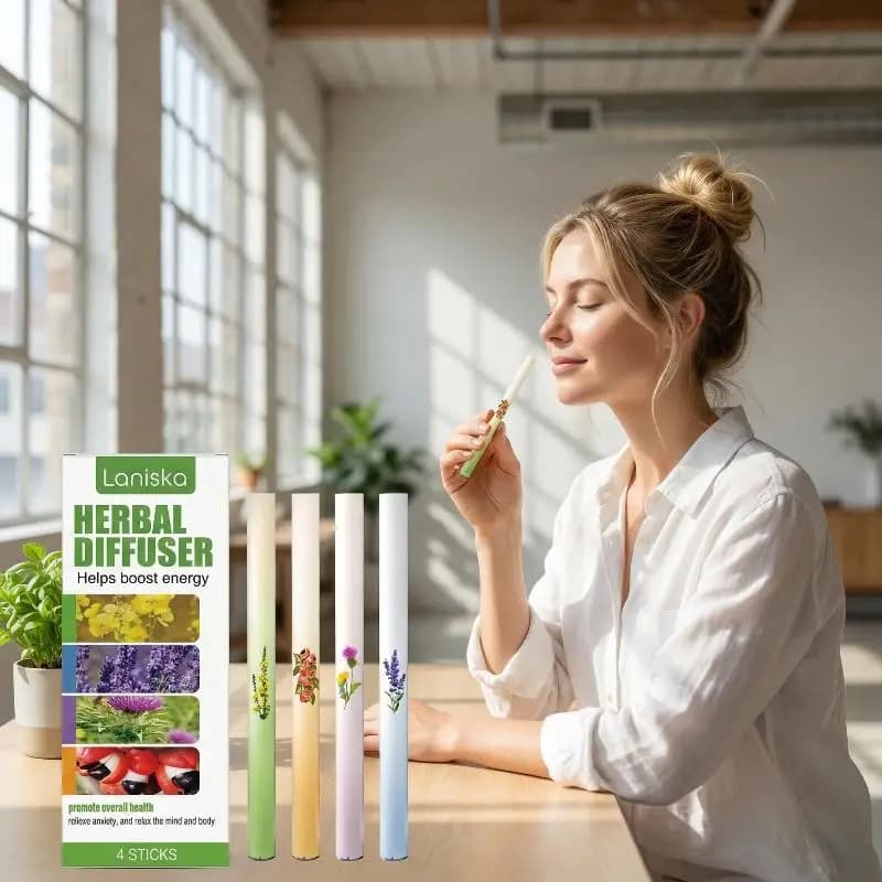 Set di 4 Penne Deodoranti per Ambienti, Rilassanti e Stimolanti, per Respirazione Fresca e Umore Sereno, Diffusore di Aromi per Pulizia Polmonare