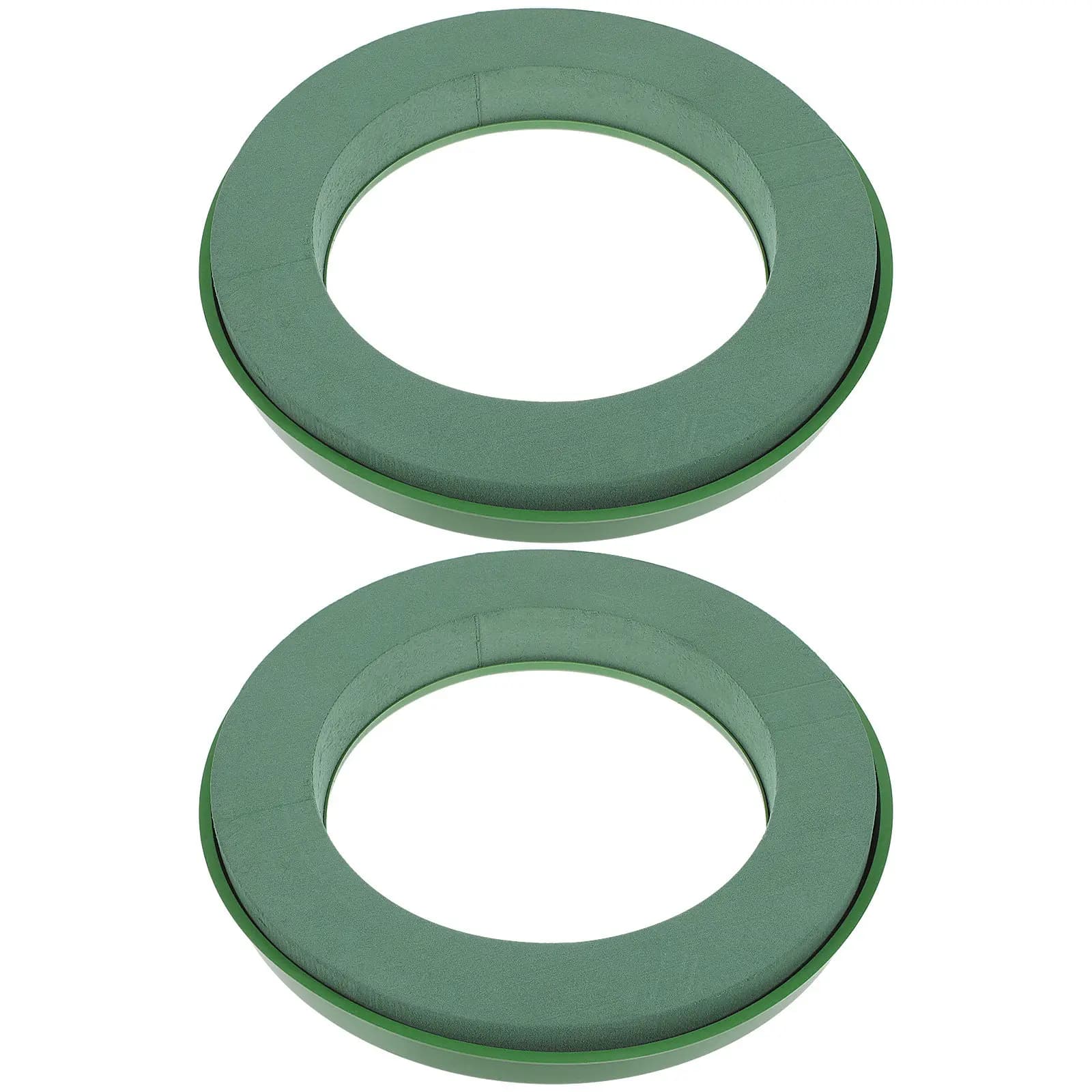 2 Pezzi Anelli di Schiuma Floreale Verde con Ventosa per Decorazioni Auto Matrimonio, Blocchi di Schiuma Floreale Umida, Anelli di Schiuma Floreale Artificiale