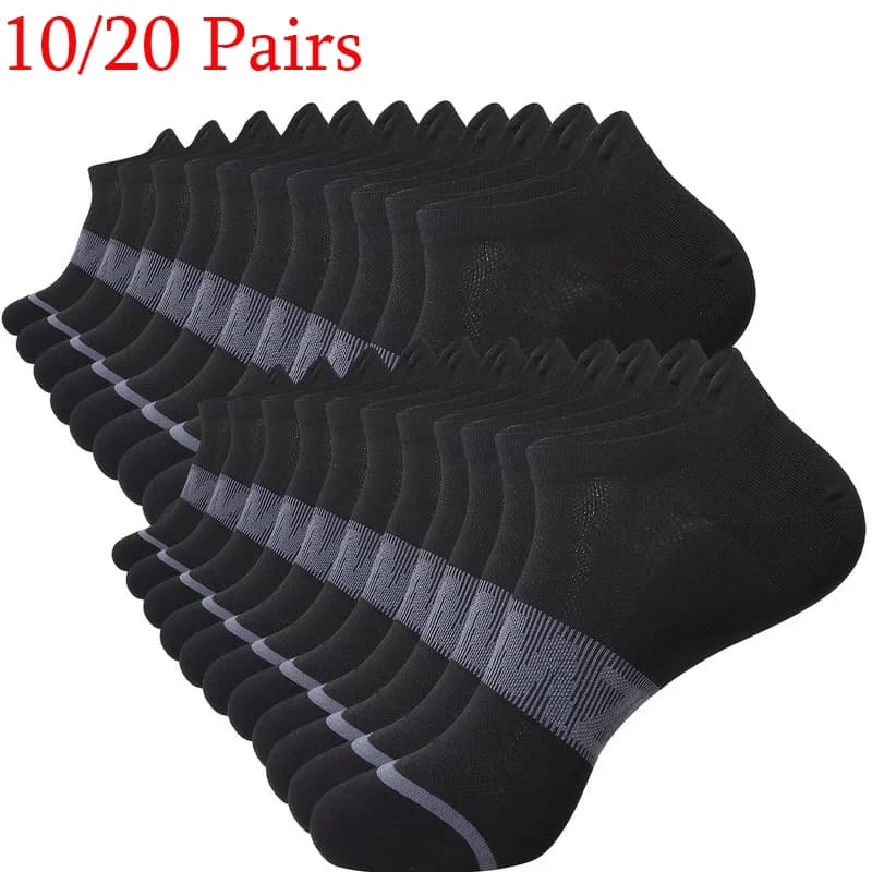10/ 20 pairs of short socks men's socks absorbent and odorous sports socks basketball / running men's socks in breathable mesh