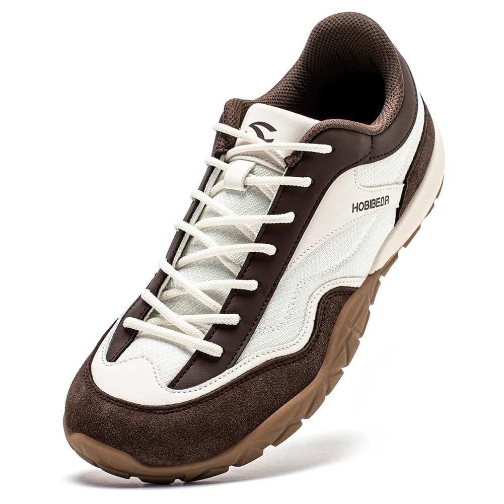 HOBIBEAR Wide hiking shoes Unisex trail running trekking shoes Anti-slip retro stringed walking shoes