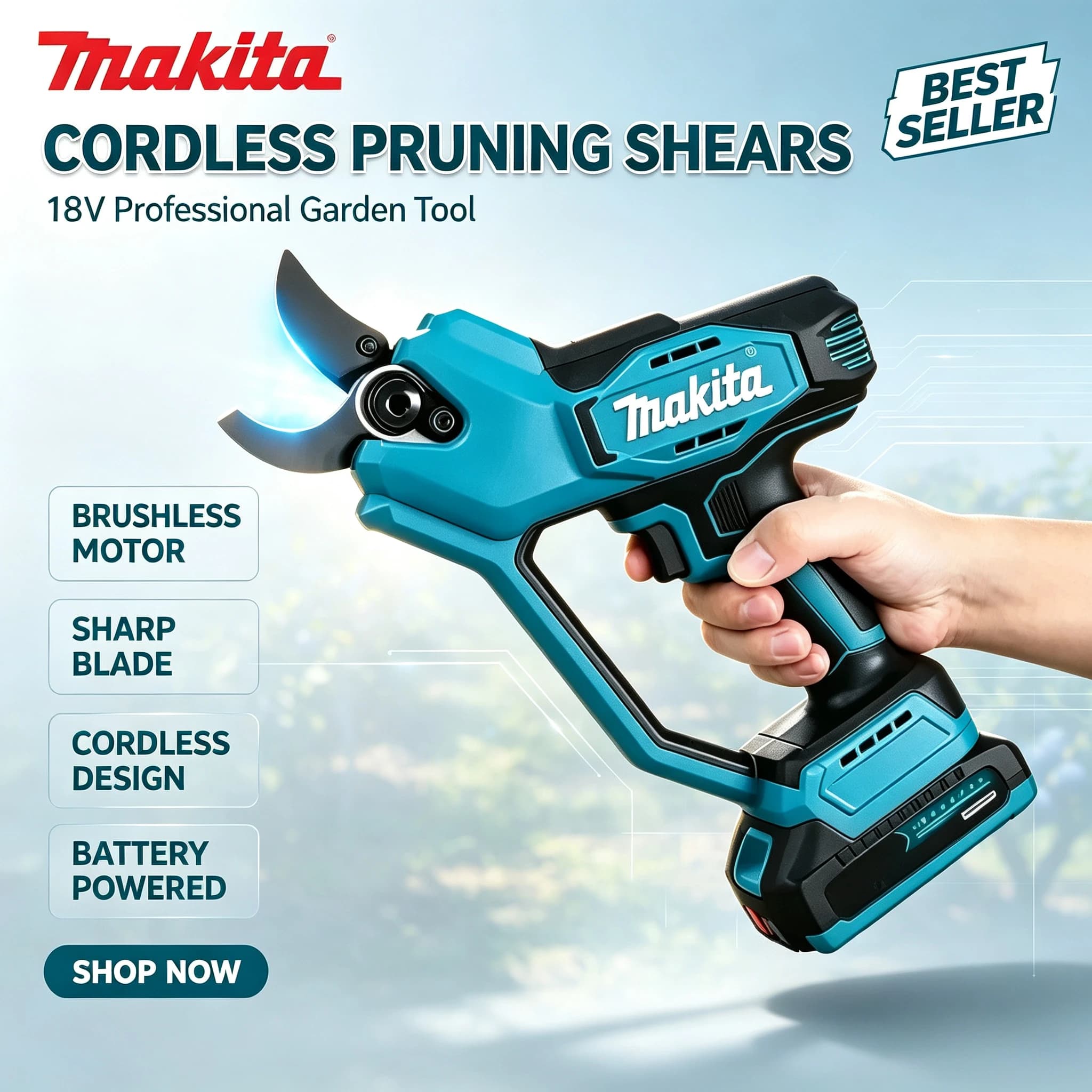 Makita Power Tool Pruning Shears Brushless Cordless Electric Branch Pruner Scissors High-power Cutter For Makita Battery