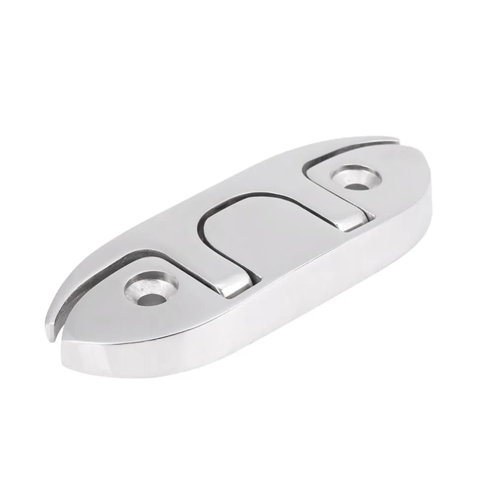 Marine Grade 316 Stainless Steel Marine Boat Cleat Flip Up 4‑1/2" Size Flip Up Cleat Folding Rope Cleat Boat Use