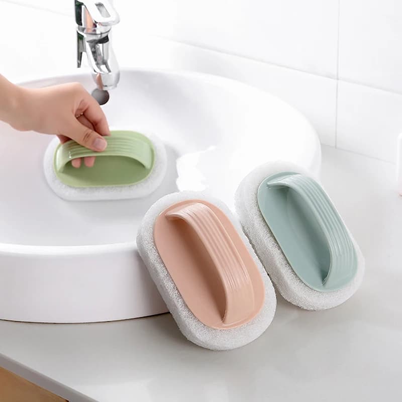Spugna con Manico per Pulizia Cucina, Bagno, Vetro, Fondo Vasca, Ceramica e Superfici in Ceramica
