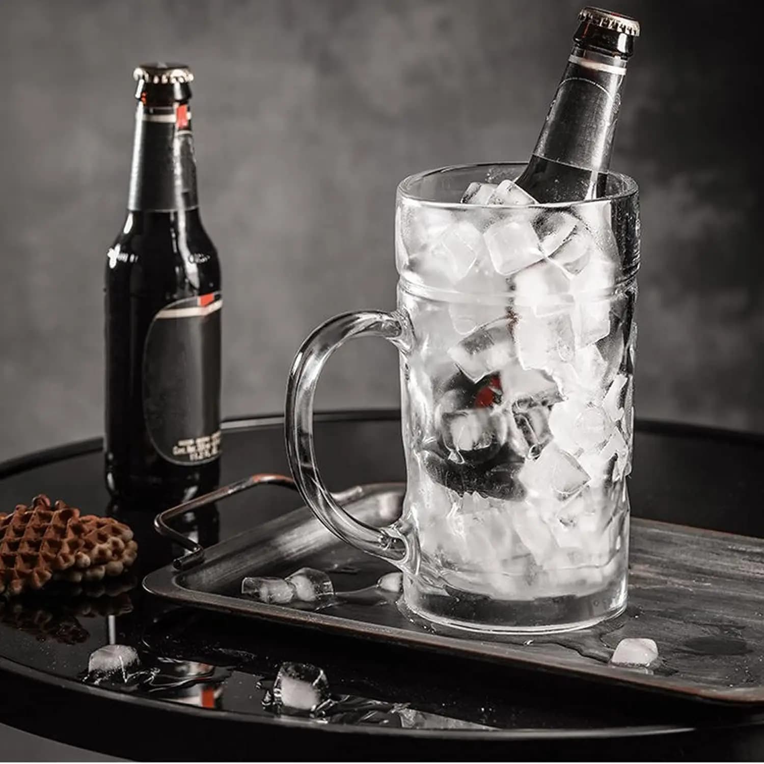 Confezione da 1 o 2 Pezzi, Boccale da Birra da 1L Riutilizzabile Infrangibile, Bicchieri in Acrilico Senza BPA per Bar, Feste, Bevande Fredde, Succhi o Acqua Ghiacciata
