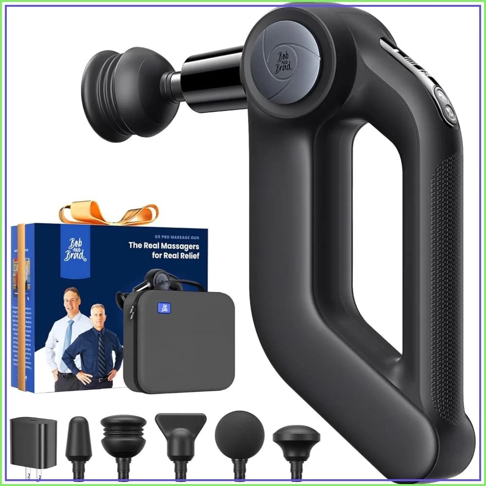 Deep Tissue Massage Gun with 13mm Amplitude, 55lbs Stall Force, Ergonomic D-Handle, 5 Speeds, 4H Battery, FSA/HSA Eligible