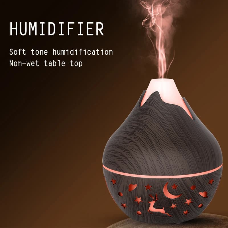 USB Ad Ultrasuoni Nebbia Fredda Spruzzatore Olio Essenziale Fragranza 200ml Mini Casa Grano di Legno Umidificatore Diffusore di Aroma D'aria Elettrico