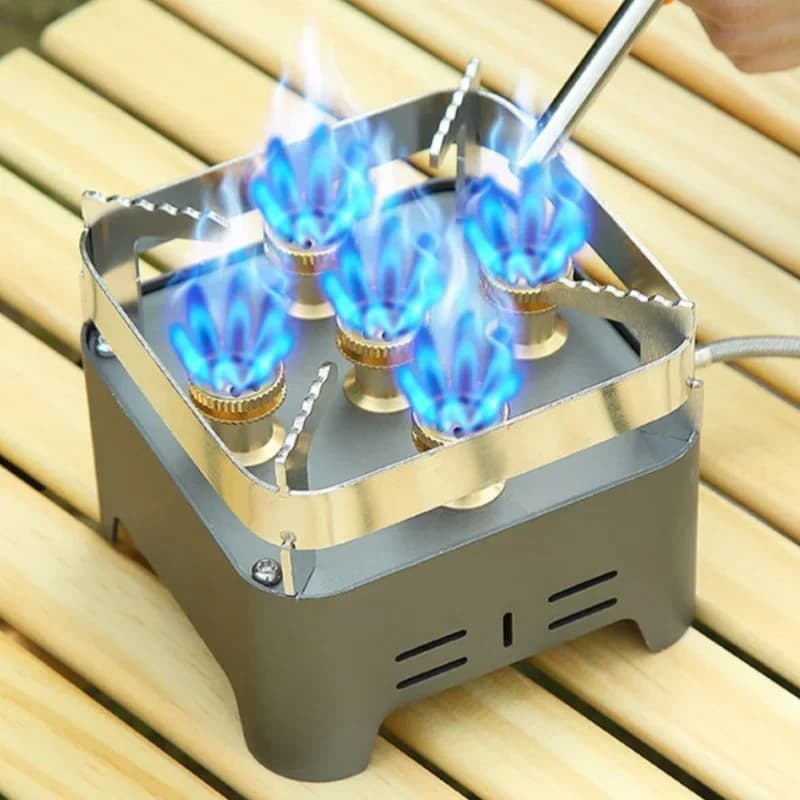 12000W Windproof Camping Gas Stove, Portable Butane Stove for Outdoor Cooking, Picnic, Hiking, Backpacking with Piezo Ignition