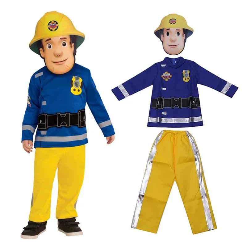 lHalloween Cosplayl Sam Uniform Fire Fighter Dresses Cosplay Souls Costumes Halloween Kid Fancy Dress Carnival Masqu