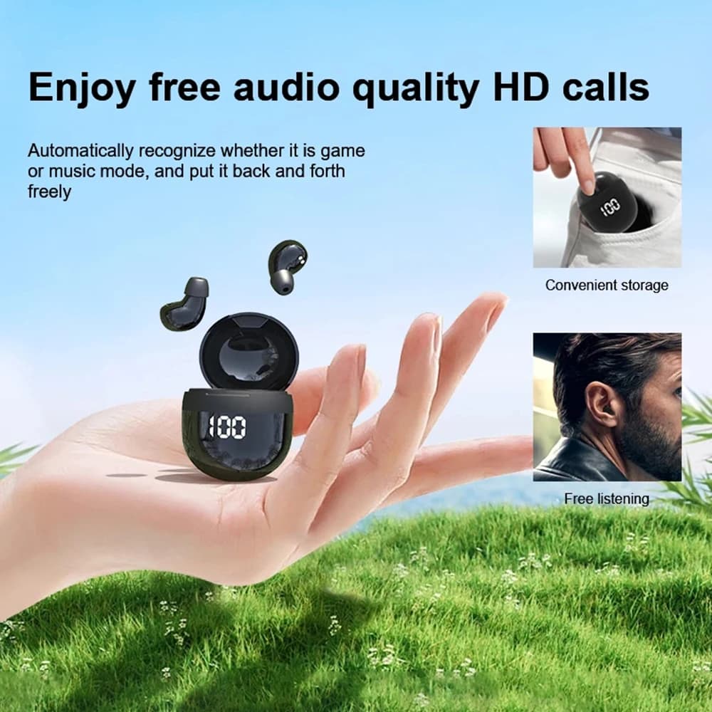 Sk18 Mini Headphones Wireless Bluetooth Earphones Sleep Headset With Mic Noise Reduction Heavy Bass Earbuds For Smart Phone