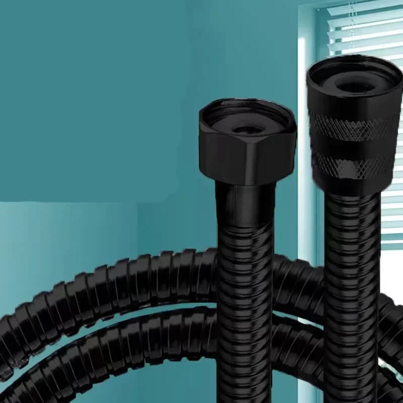 Nuovo Tubo Flessibile per Irrigazione Giardino, Tubi Doccia in Acciaio Inox SUS304, Accessori Bagno Neri, Prolunga Estensibile 1.5/2M