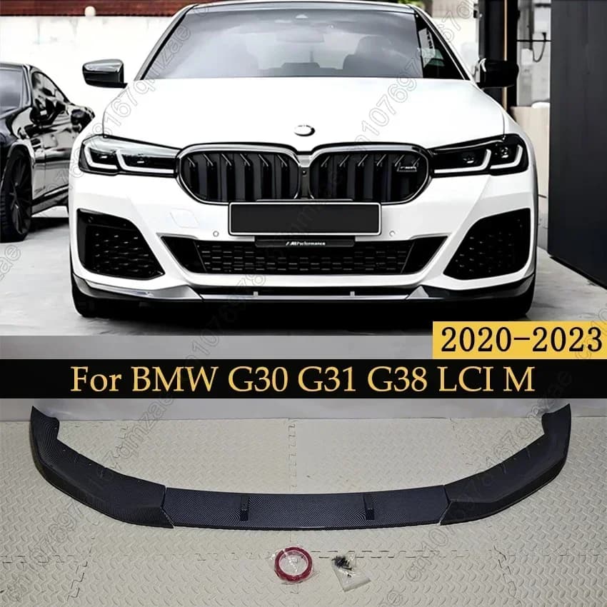 Set di 3 Spoiler Anteriori per BMW Serie 5 G30 G31 G38 LCI M 520i 520d 530i 530d M550i 2020-2023, Stile FD Splitter Diffusore
