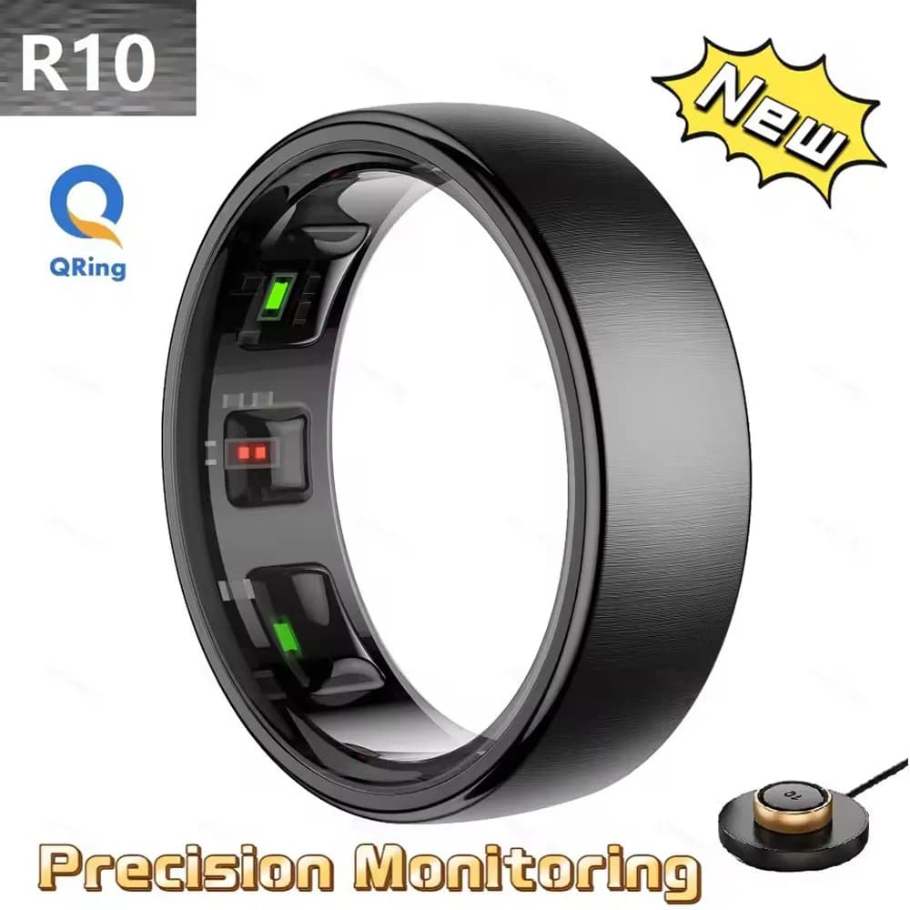 Monitoring R10 Smart Ring Heart Rate Monitor Qring Products for Precise Stainless Steel Wireless Charger 2025 New Couples