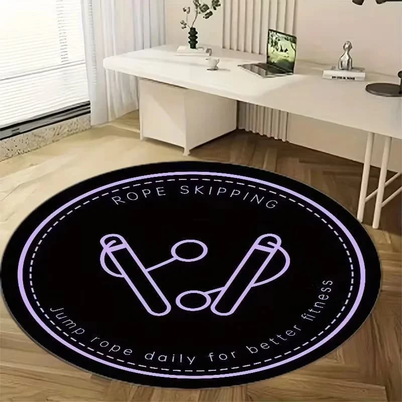 VIKAMA Neon Non-Slip Floor Rug Skipping Rope Mat for Home Gym Living Room Bedroom Decor