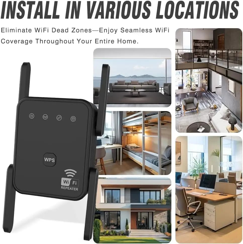 WiFi Repeater 300Mbps 2.4GHz Wireless WIFI Amplifier Signal Extender Home Walls Wi-Fi Signal Booster