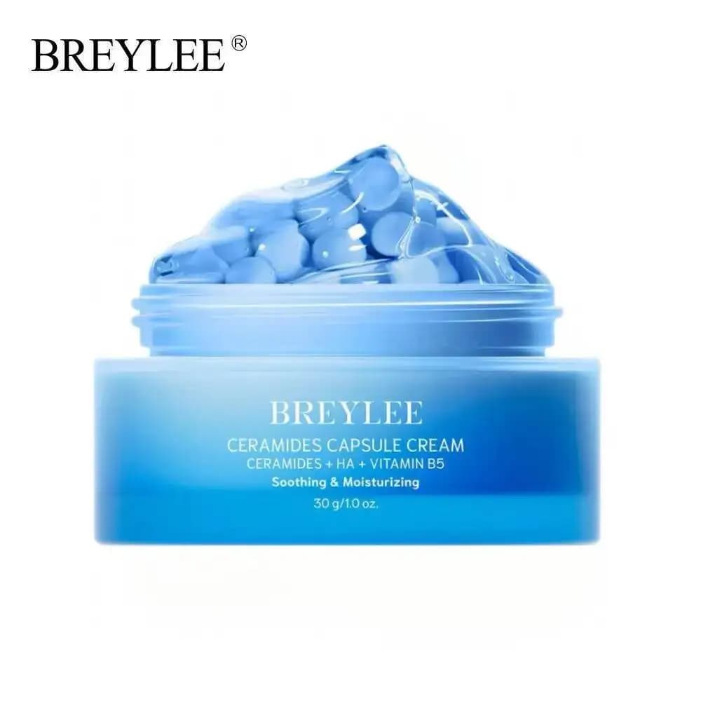 BREYLEE Hydrating Cream Lenitive in Capsules with Ceramide, Hyaluronic Acid and Vitamin B5 to Reparate Secca Skin, Rassodarla and Hydrate Deeply Viso 30g
