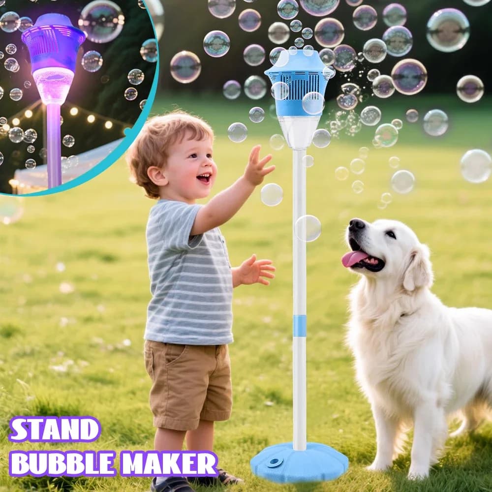 Macchina per bolle con supporto con luci e musica per soffiatore di bolle di sapone all'aperto adatto per bolle di decorazioni per feste di matrimonio per sport acquatici