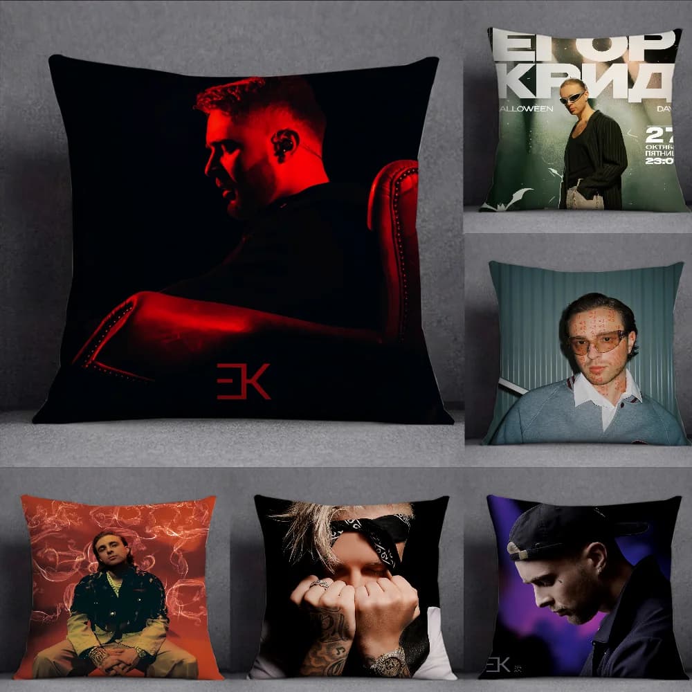 Rapper Egor Kreed 58 BOY Federa per cuscino quadrata con stampa fronte-retro corta in peluche per divano, cuscino per camera da letto