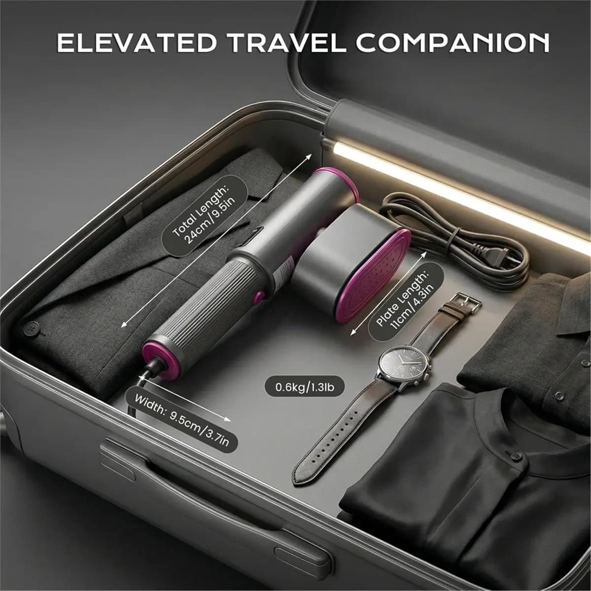 [Vend for]Travel Steamer for Clothes,1200W Portable Steamer & Iron 2 in 1,for Home, Travel and Business. Eu Plug