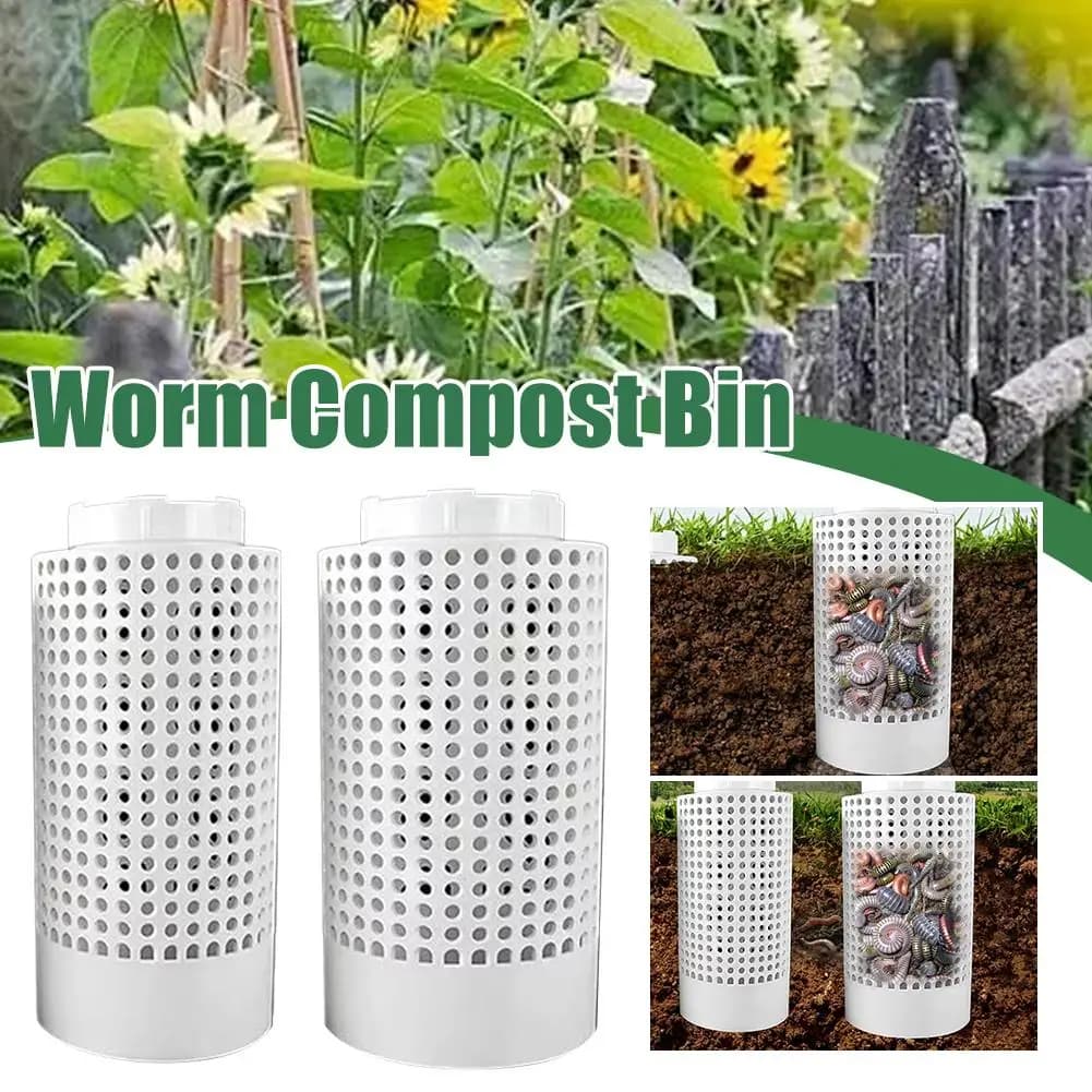 Contenitore per compostaggio per fattoria di vermi interrati per letti da giardino rialzati e bidone per compostaggio di insetti per la cura del giardino e del prato