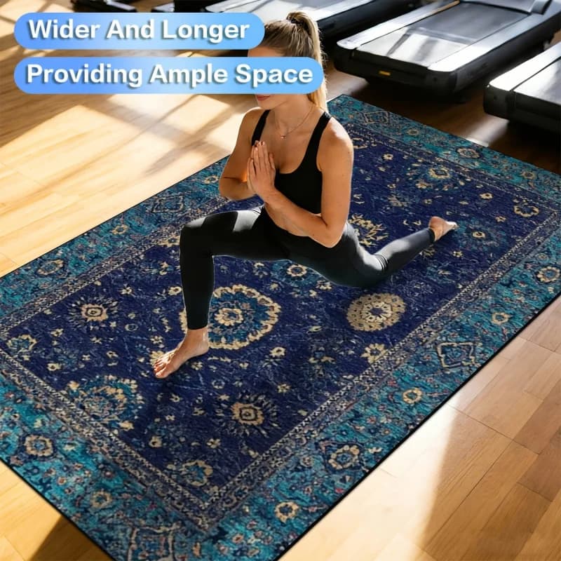 Tappetino per Esercizi VIKAMA con Stampa Vintage Persiana, Antiscivolo, Grande Tappetino Yoga per Casa e Palestra, Protezione per Pavimento