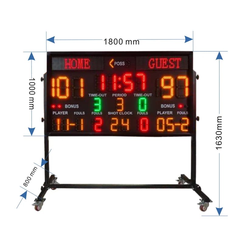 Tabellone Segnapunti LED per Stadi, Display Digitale per Eventi Sportivi come Calcio, Basket e Pallavolo