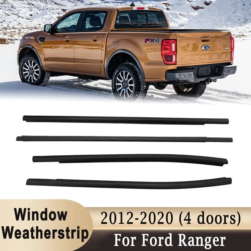 4 pezzi guarnizione per porte e finestre per Ford Ranger 2012-2020 (4 porte) Weather Striper porta laterale esterna modanatura cinture di tenuta