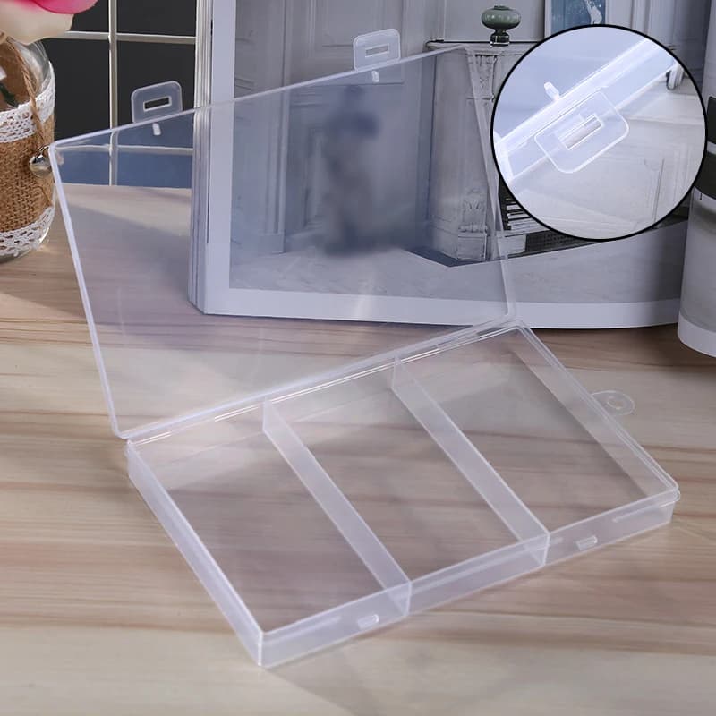 3 griglie di plastica trasparente scatola di immagazzinaggio di gioielli organizzatore cosmetici scatola di immagazzinaggio di attrezzi da pesca contenitore multifunzionale custodia