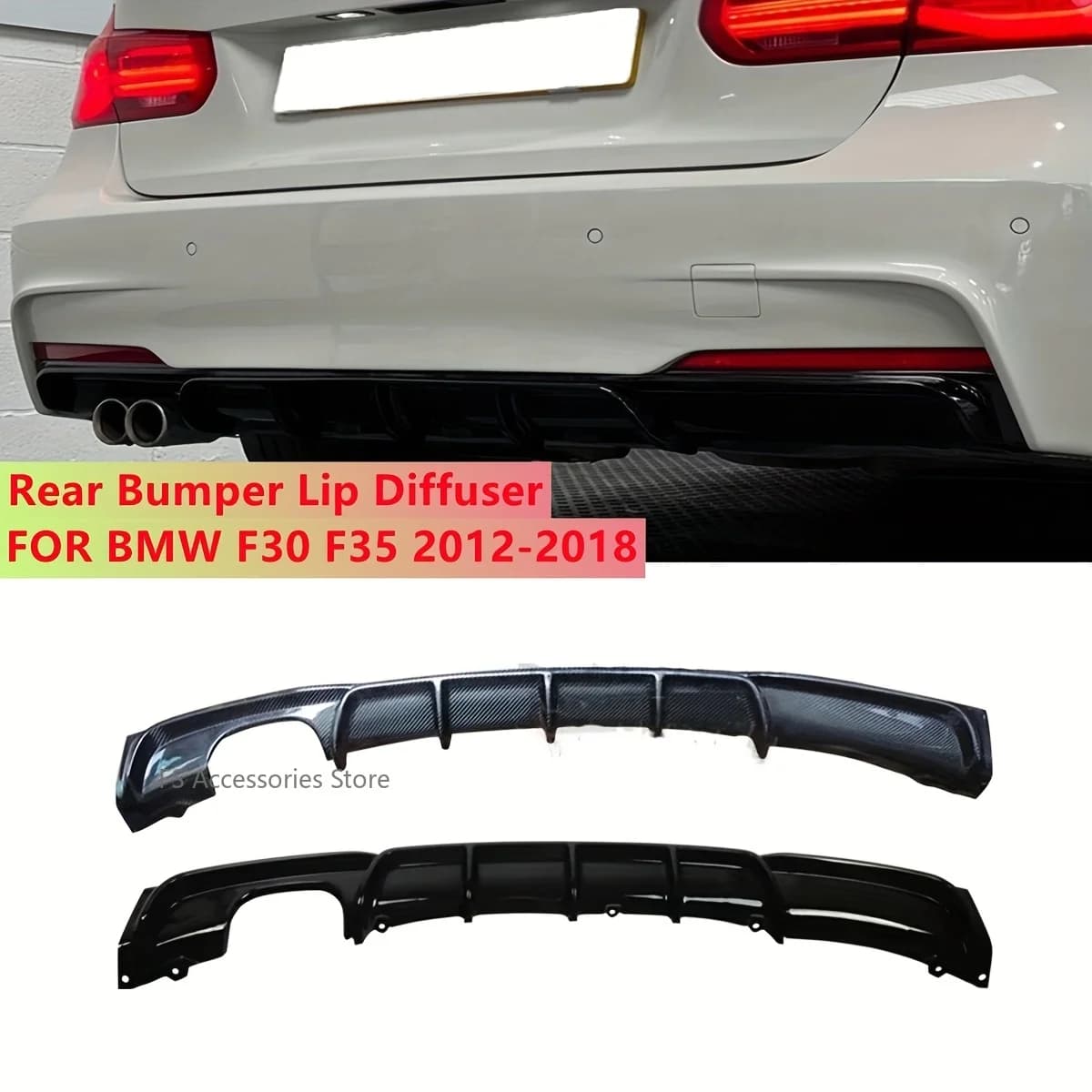 Diffusore Posteriore per Auto, Spoiler per Paraurti, Stile Performance per BMW Serie 3 F30 F31 M Sport 2012-2018