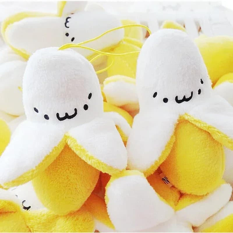 8cm Banana peluche bambole peluche peluche portachiavi bambola Kawaii carino decorazioni per la casa regalo di compleanno per bambini Plushie Tuffed Soft