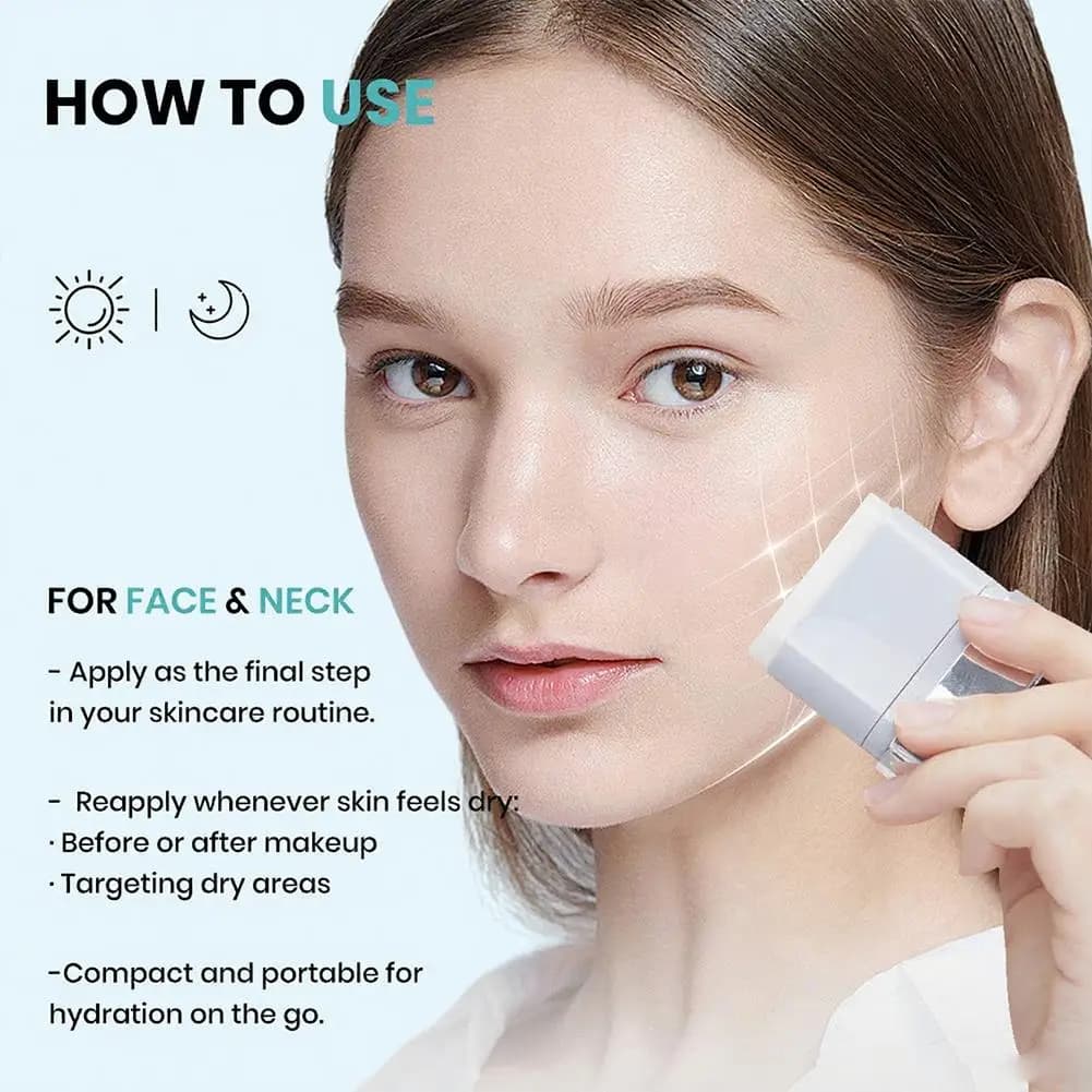 Hydrating Stick Collagen 9.5g Multi-effect for Face and Collo, Portable, Non Sticky, Skin Care