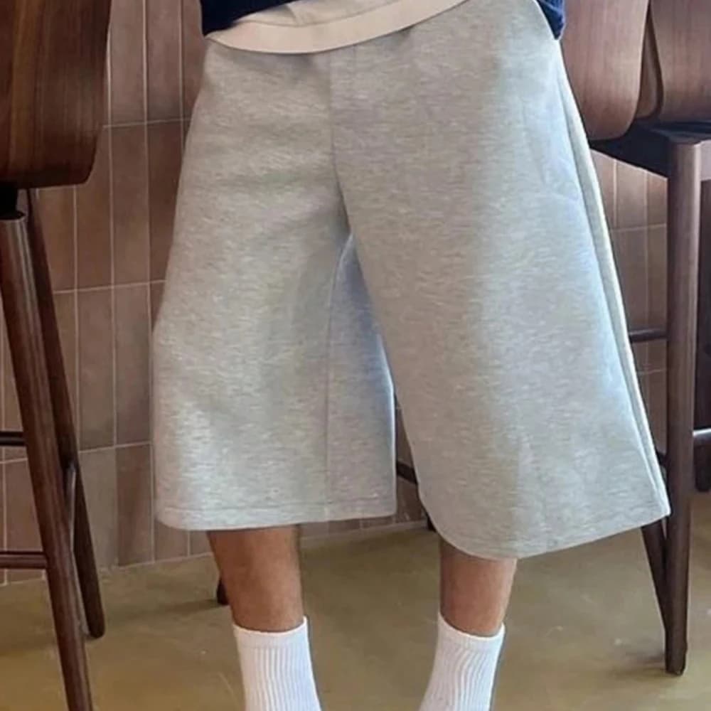 Pantaloncini da Uomo Casual per il Quotidiano, Tinta Unita, Gamba Larga, Design con Tasca Singola, Alla Moda e Rilassati per l'Estate