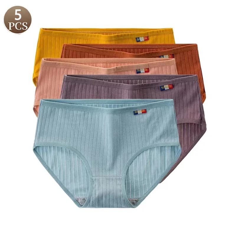 5 pezzi biancheria intima da donna in cotone mutandine senza cuciture mutandine sexy mutande femminili traspiranti in tinta unita slip lingerie da ragazza